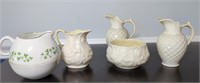 Lot of Belleek Creamers and Bowl + Bonus