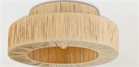 Maxax 1-Lights Round Raffia Paper Curtain Recesset