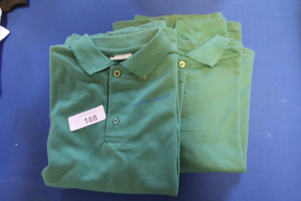 Lot of 5 Young Mate Green Polo Var Sz