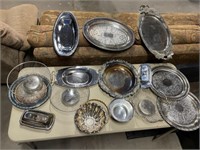 Box full of silver plated items