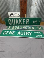 BUNDLE OF STREET SIGNS, 36"L X 6 OR 9T, 3 COUNT