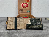 Cigar box sewing kit with accessories