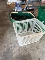 lot of plastic baskets