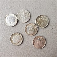 6ct Roosevelt Silver Dimes