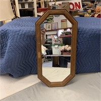 Beveled Wood Framed Mirror