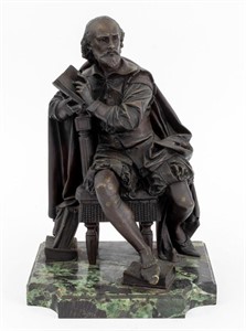 William Shakespeare Seated Bronze Sculpture
