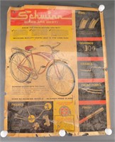 Vtg SCHWINN Bicycle Dealer Poster