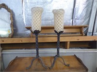 Early American Hand Forged Candleholders