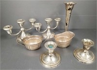 Group of sterling silver items including weighted