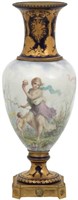 Lg. Sevres Porcelain & Bronze Vase