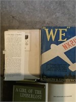 6 old books including one by Charles Lindbergh