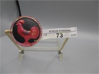 Carnival Glass Hatpin- Red Rooster