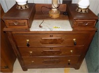 ANTIQUE CHEST WITH HANDERCHIEF'