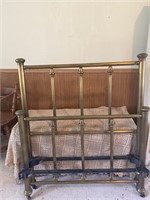Antique Simmons Brass Bed Headboard & Footboard