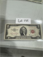 1953 RED LETTER $2 BILL