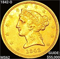 1842-O $5 Gold Half Eagle