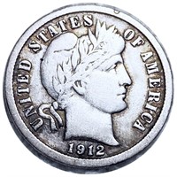 1912 Barber Silver Dime LIGHTLY CIRCULATED