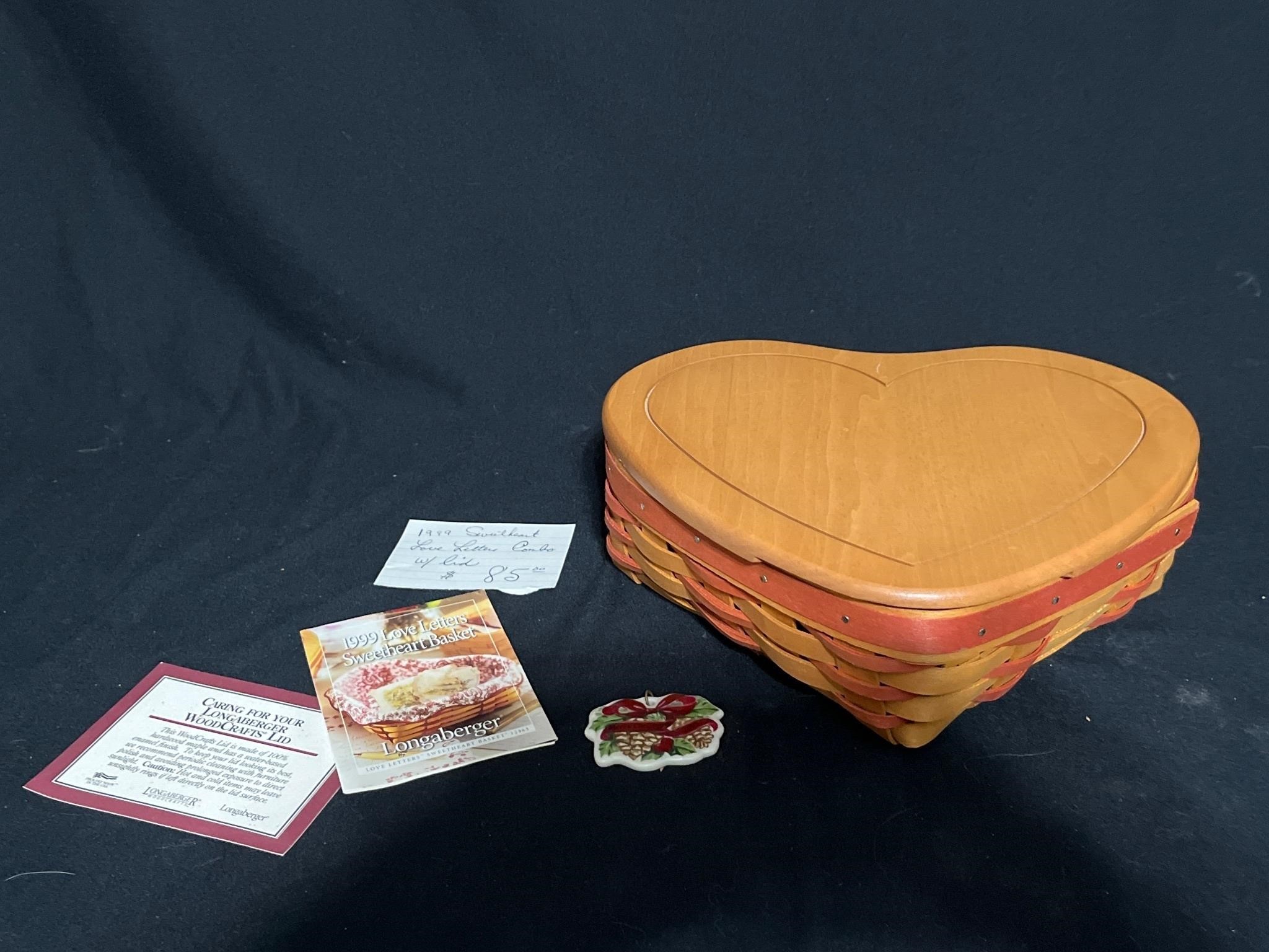 Longaberger heart shape basket