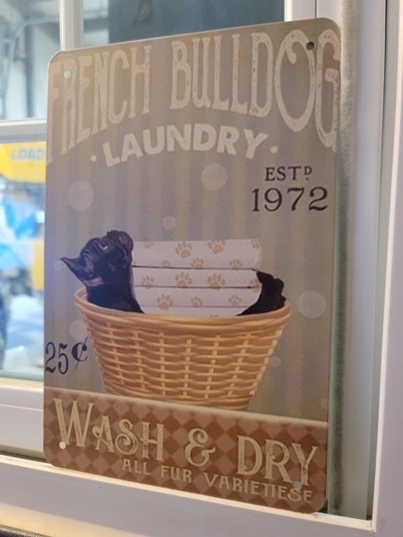 French Bulldog Laundry Tin Sign