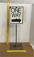 Free Standing Metal "One Way?? Sign