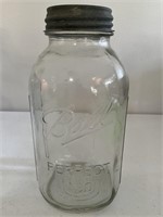Ball mason jar numbered on bottom and signed