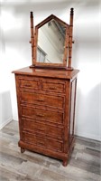 Victorian faux-bamboo high dresser with