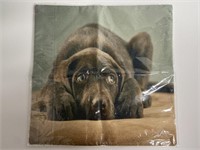 NEW Cute Brown Dog 17" x 17" Pillow Case
