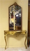 Gilt Rococo Mirror and Console.