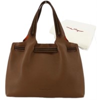 Salvatore Ferragamo Brown Leather Tote Bag