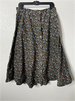 Corduroy Floral Femme Long Skirt