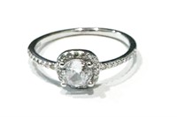 EXQUISITE ROUND .50CT CZ SOLITAIRE STERLING RING