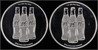 (2) 1 OZ .999 SILVER COCA-COLA ROUNDS