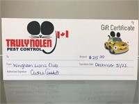 $25 Gift Certificate for Truly Nolen Pest Control