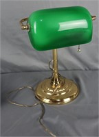 Vintage Underwriter's Green Glass Desk Lamp
