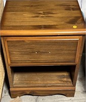 Wooden nightstand. 18" x 14" x 22" high. #OS.