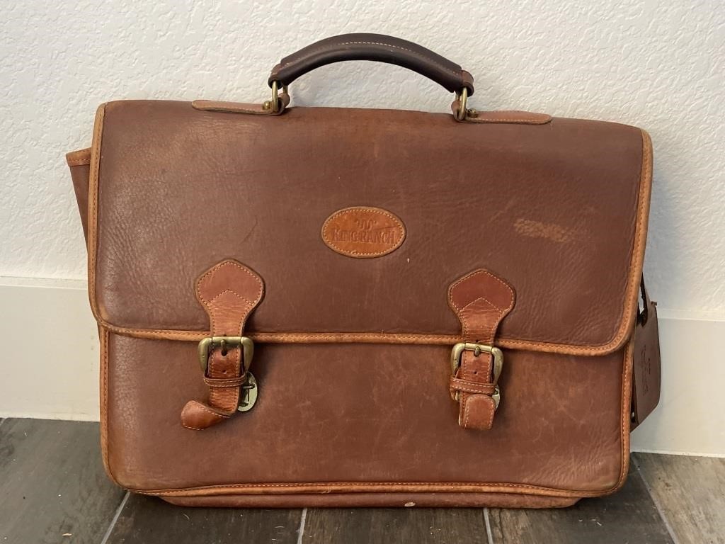 Brown Leather King Ranch Satchel 18in W x 13in T