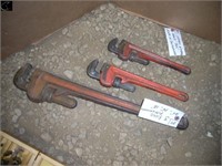 3 - Ridgid pipe wrenches, 24", 14", 12"