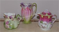 (L) Lot of 3 Hand Painted China Creamers