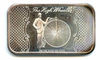 1 oz Fine Silver Bar - The High Wheeler, Madison