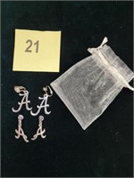 Set of 2  Alabama "A" Earrings