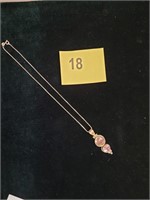 Pink Topaz  Pendant  & Sterling Necklace