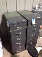 (2) 3-drawer metal filing cabinets
