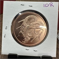 TAJ MAHAL / DRAGON 1OZ COPPER BULLION ROUND