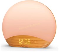 REACHER Sunrise Simulation Clock  Wood Grain