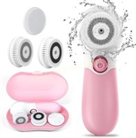 Electric Face Brush with 3 Heads  Pink