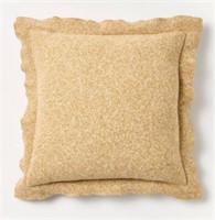 Oversized Heather Square Pillow - Tan/Cream
