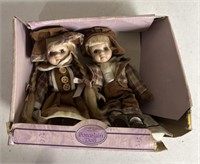 Vintage Twin Porcelain Dolls