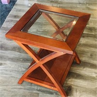 Wood & Glass End Table