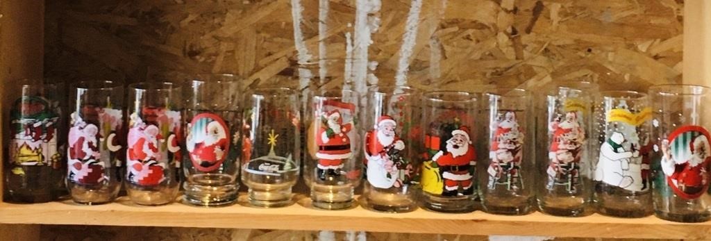 Lot Of 13 Coca-Cola Christmas Glasses