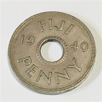 1940 Fiji Penny Coin